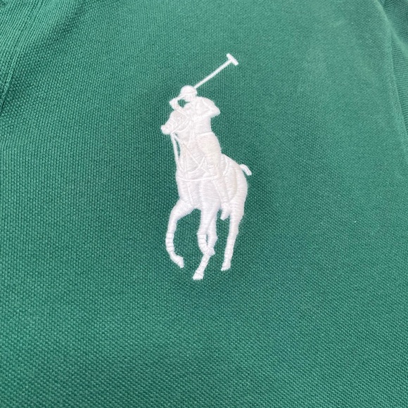 Polo Ralph Lauren forest green large 100% Cotton Striped Collar - Picture 4 of 9